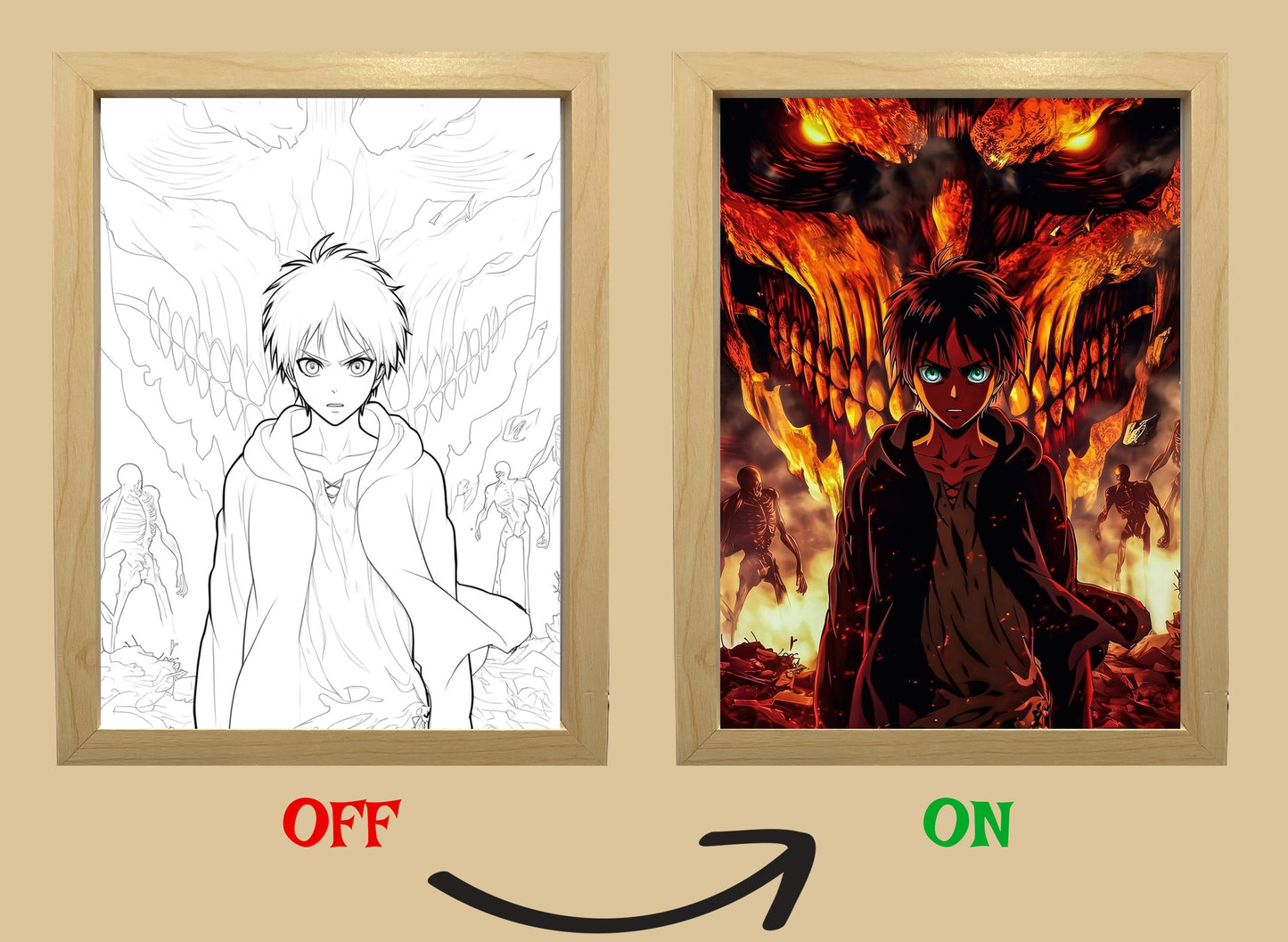 Light Box – Eren Yeager Attack on Titan LED Anime Lamp