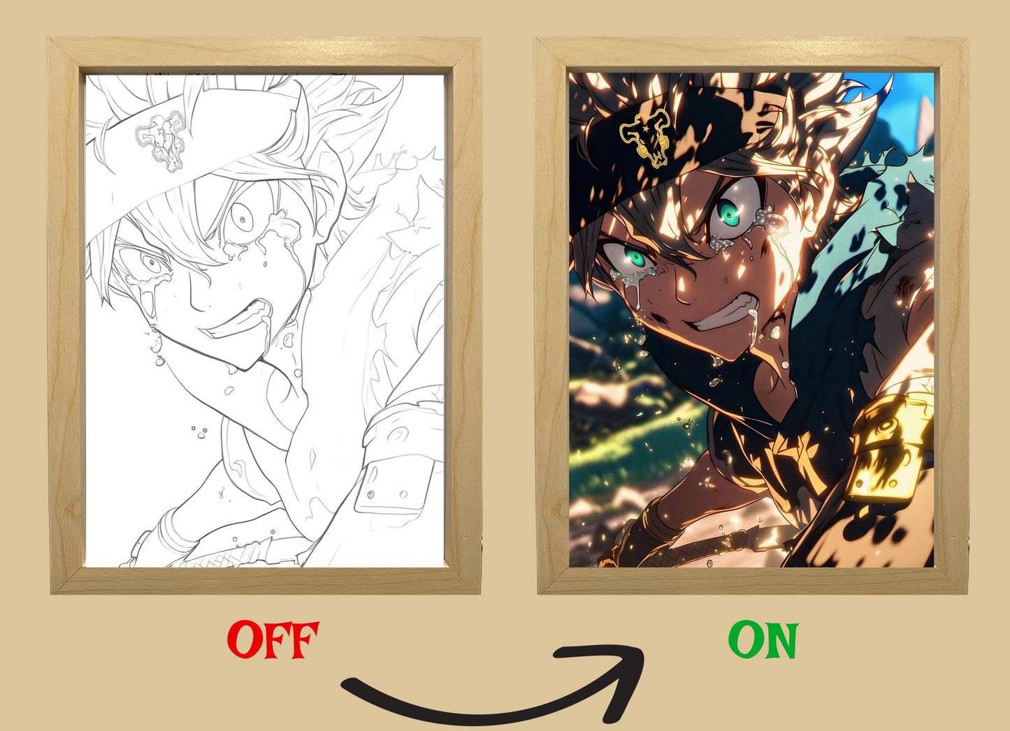 Asta Black Clover LED Light Box – Anime Night Lamp, Room Decor Gift