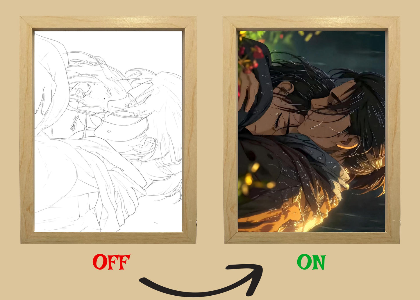 Light Box – Eren & Mikasa Attack on Titan LED Anime Lamp